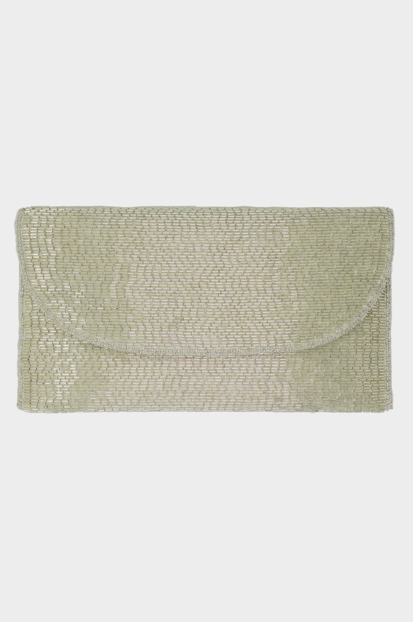 Beaded Clutch Bag | Silver/Champagne - Aspiga