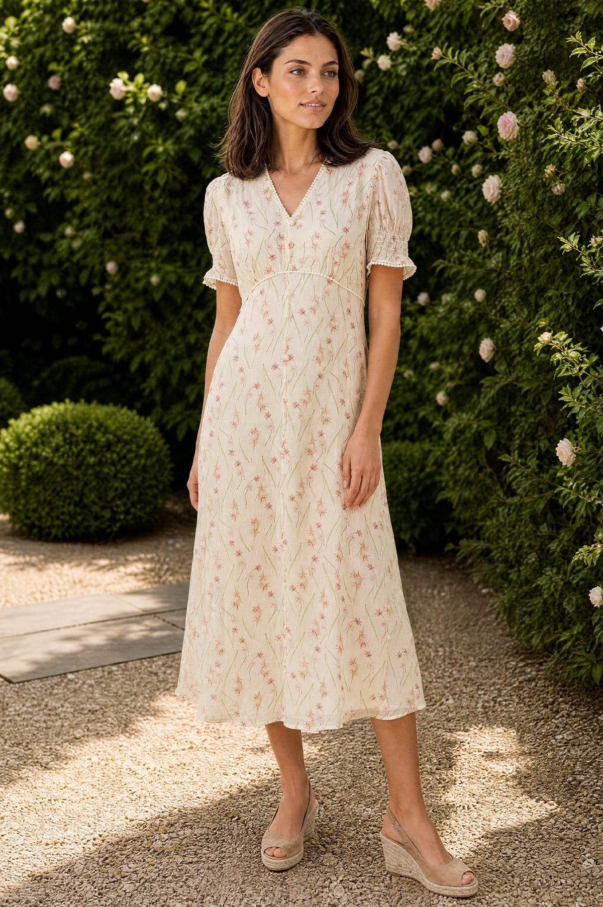 short cream dress RHS Sally Anne Sleeve COLOR:Custom Color Milly Emily Beaded Dress release_2023-07