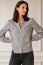 Notch Neck Check Blouse | Grey/White