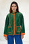 Velvet Quilted Jacket | Green/Orange