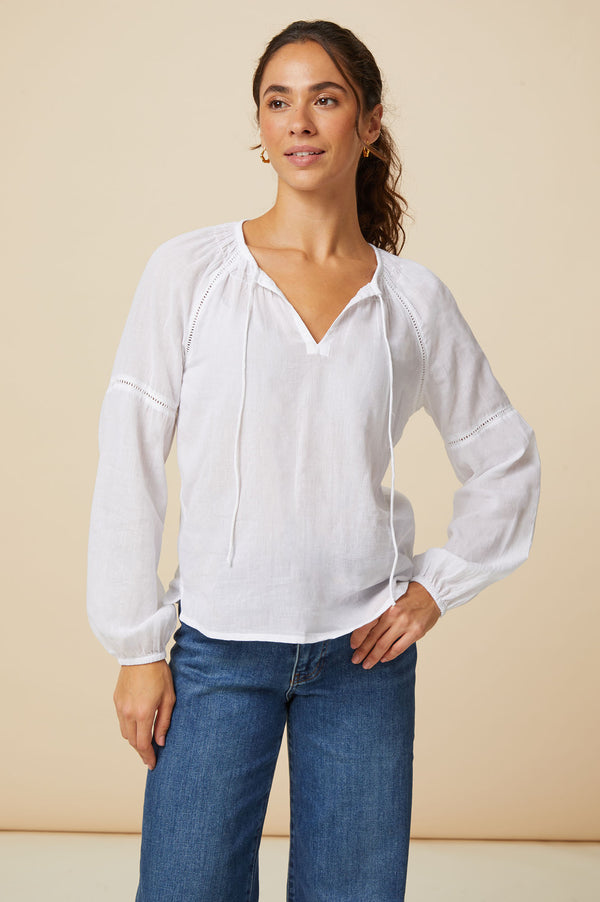 Ida Organic Cotton Top | White