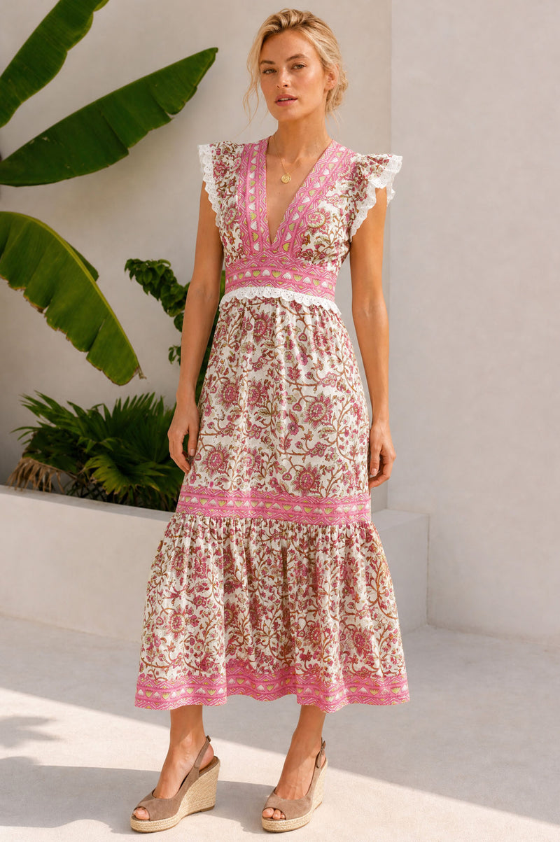 Pippa Organic Cotton Block Print Dress