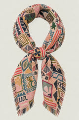 Geometric Print Square Scarf | Neutral/Multi