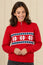 Merino Wool Snowflake Fairisle Quarter Zip Jumper | Red/Navy/White