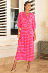 Annabel EcoVero™ Dress | Bloom Pink/Red