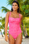 Recycled Ruched Swimsuit | Raspberry