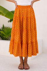 One Size Organic Cotton Skirt | Orange/White