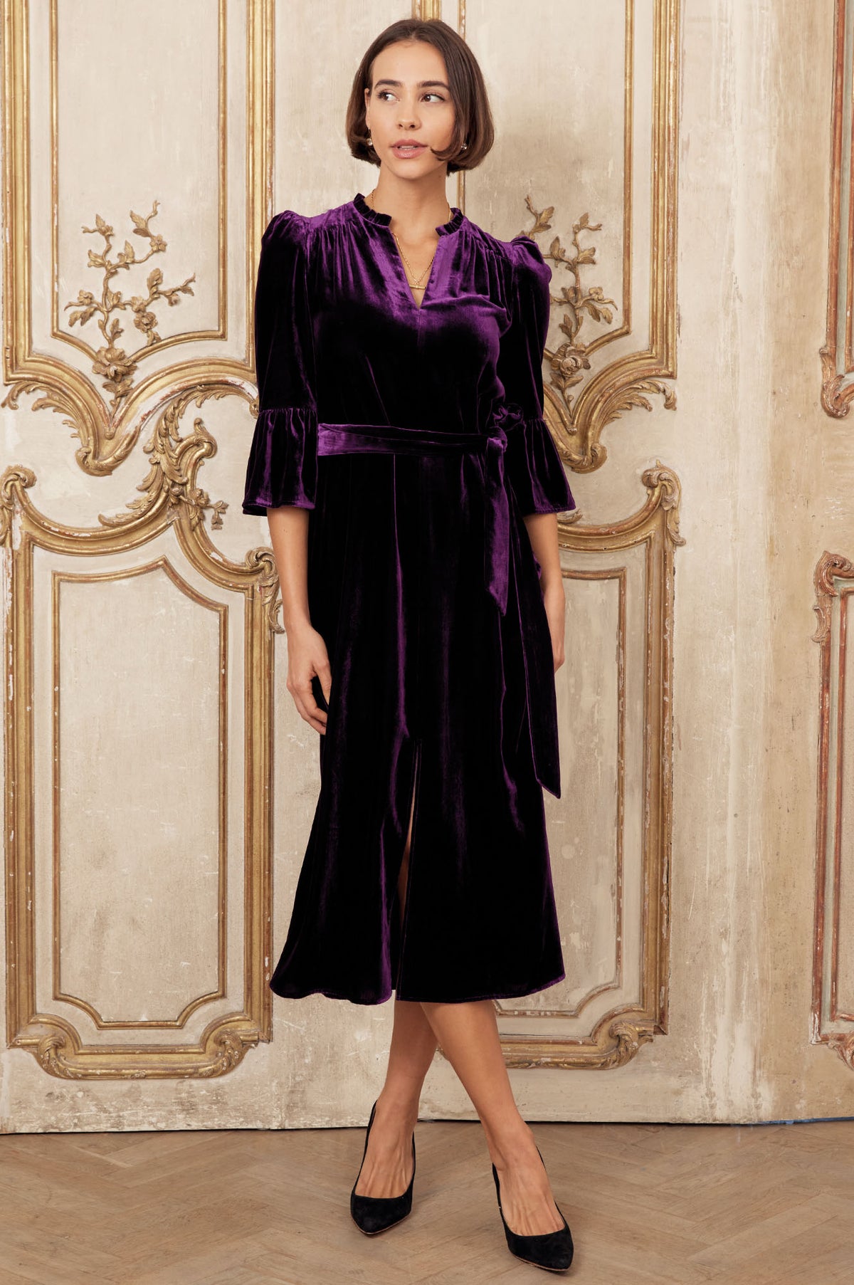 Aspiga Ladies Sustainable Astrid Velvet Dress Purple Winter Occasion Event Aspiga Ladies Sustainable Astrid Velvet Dress Purple Winter Occasion Event