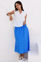 APPROVED * Dropped waist skirt | Blue/White - Aspiga