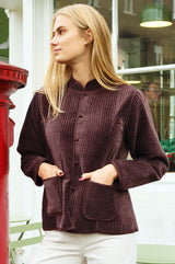 Velvet Quilted Jacket | Chocolate