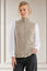 Merino Wool Zip Through Gilet | Taupe