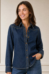 Western Denim Blouse | Indigo