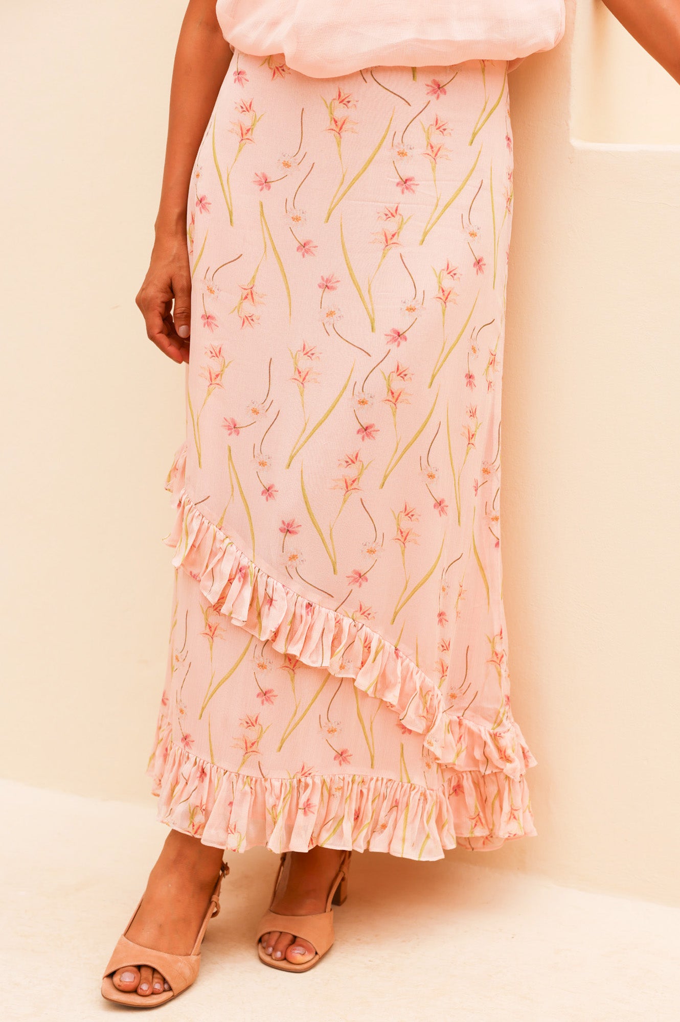 RHS Printed Boho Skirt | Blush