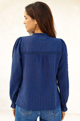 Vienna Long Sleeve Blouse | Navy