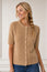 Alpaca Blend Short Sleeve Cardigan  | Light Camel