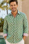 Men's Organic Cotton Shirt | Pineapple Green/Teal