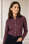 Frill Collar Stripe Blouse | Purple/Pink