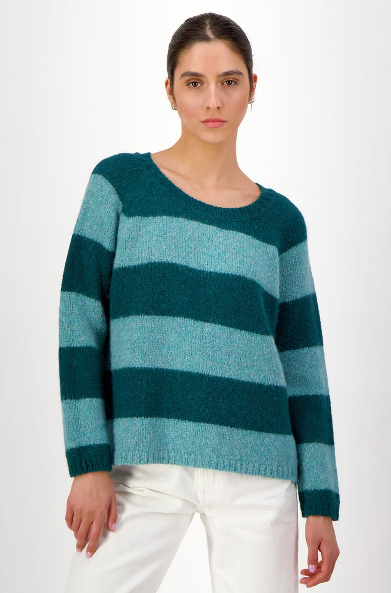 Caroll Round Neck Sweater | Aqua/Green