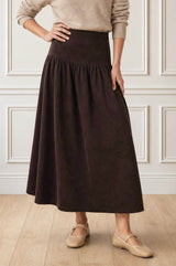 Dropped Waist Baby Cord Skirt | Chocolate