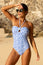 Recycled Bandeau Ring Swimsuit | Abstract Cheetah White/Blue