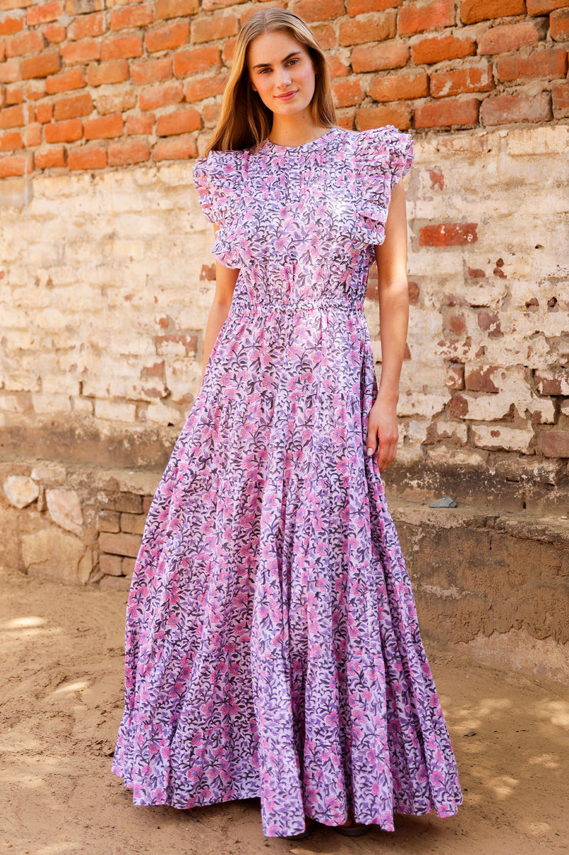 slim fit dress slacks Pink & Green Tropical Print Halter Midi Dress- All Dresses main image 0