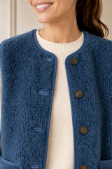 Borg Wool Blend Gilet | Slate Blue