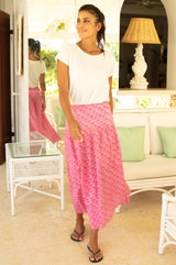 APPROVED Dropped Waist Skirt | Pink/Rust - Aspiga