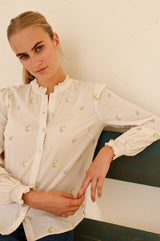Embroidered Cosima Shirt | Ecru/Multi