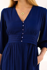 APPROVED Jyoti Rayon Dress | Navy - Aspiga