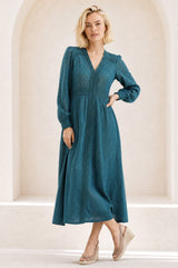 Long Sleeve Iris Dress | Teal