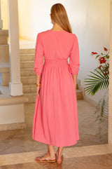 Jyoti Rayon Dress | Pink - Aspiga