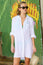 Saffron Organic Cotton Cheesecloth Beach Shirt | White