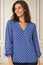 Clea Viscose Crinkle Blouse | Lixus Cobalt/White