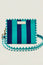 Small Cotton Quilted Bag | Teal/Light Blue