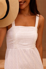 APPROVED * - MISSING WC /// Marielle Cotton Dobby Dress | White - Aspiga