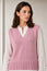 Merino Wool V Neck Tank | Blush