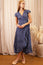 Demi Organic Cotton Wrap Dress | Shell Navy/White