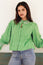 Embroidered Smocked Blouse | Check Green/White