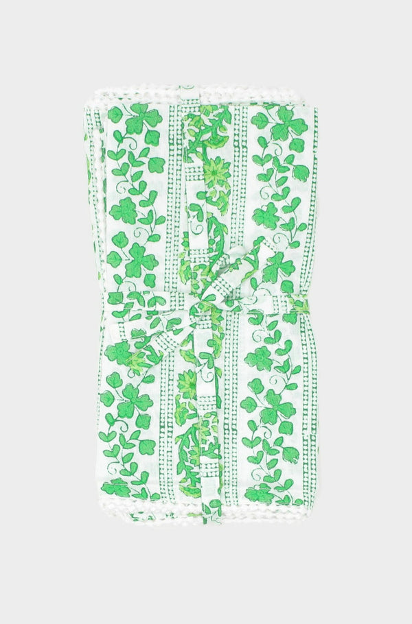 Napkins Set Of 4 | Linear Botanical Green