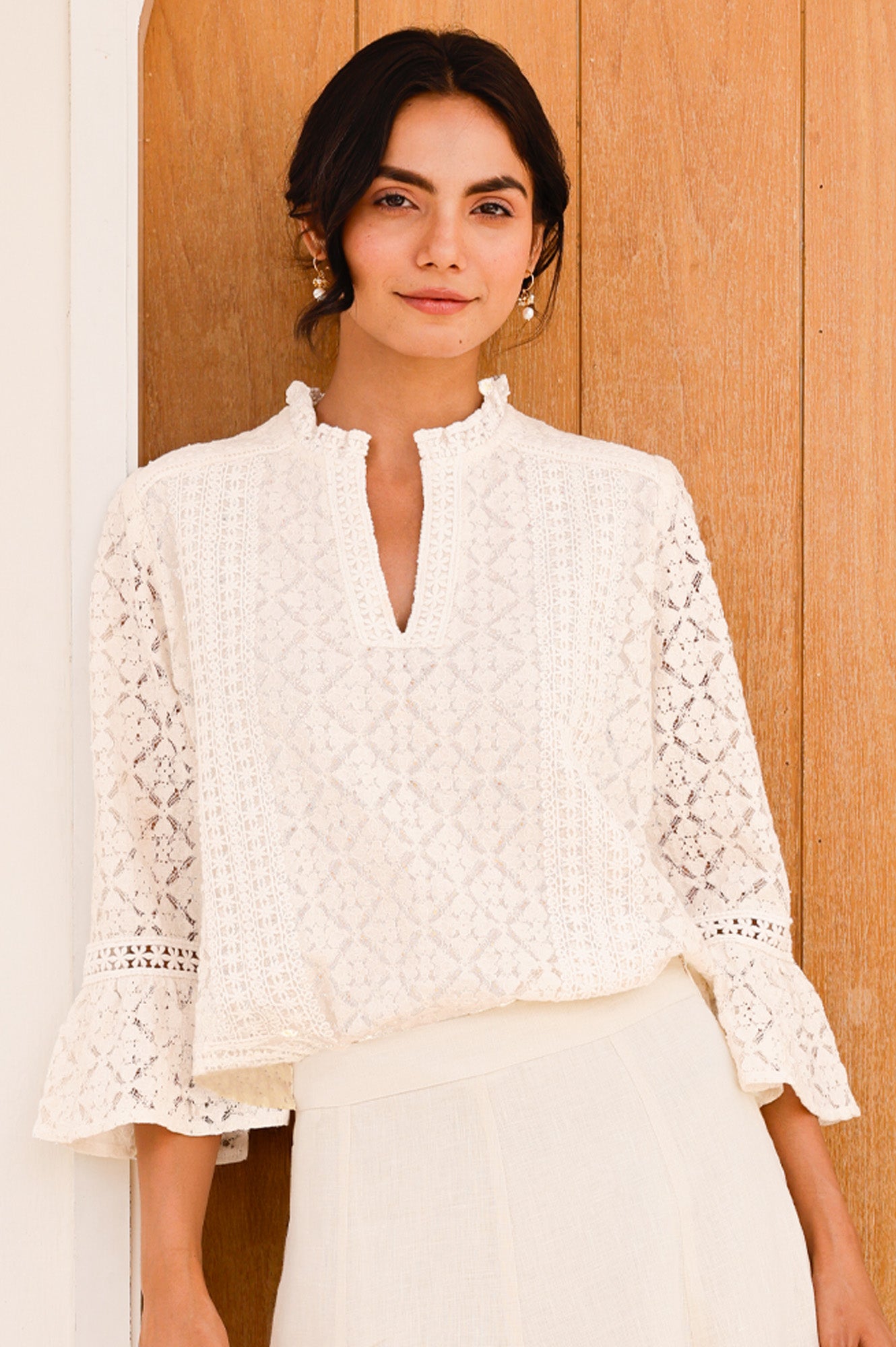 Nel Lace Blouse | Ecru