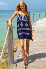 Imogen Mini Dress | Navy/White - Aspiga