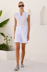 Heini Organic Cotton Cheesecloth Top | White