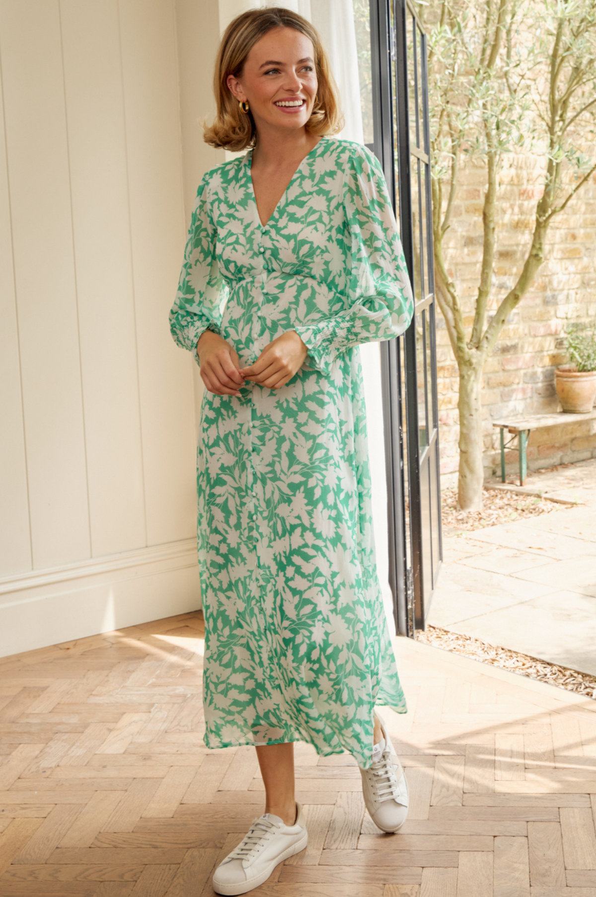 aspiga green dress Long Sleeve Sally Anne البالغين
