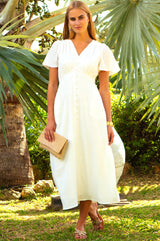 Tessa Organic Cotton Cheesecloth Dress | White - Aspiga