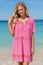 Roxy Crinkle Cotton Kaftan | Pink