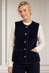 Borg Wool Blend Gilet | Navy