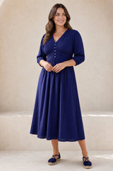 Jyoti Rayon Dress | Navy
