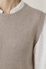 Alpaca Blend Knitted Short Tank | Taupe