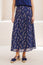 RHS Mira Printed Chiffon Skirt | Navy