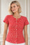 Lisbon Viscose Crinkle Blouse | Lixus Red/White